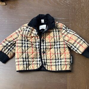 Burberry Kids Quilted Jacket - Beige, Black, and Red